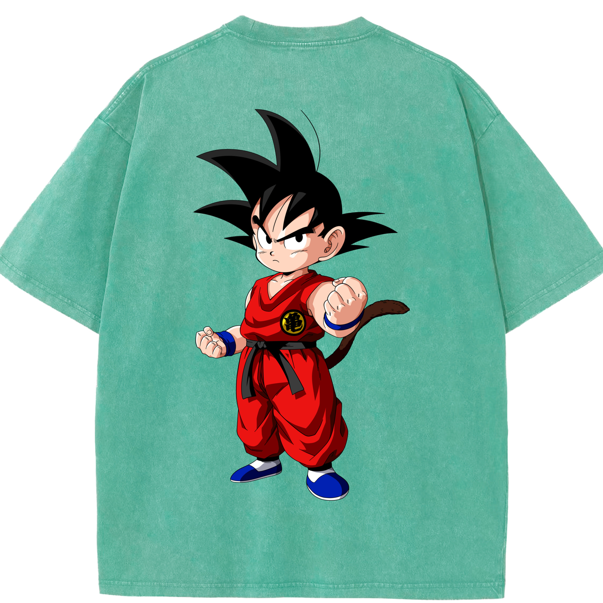 （画像用） ドラゴンボール 孫悟空（そん ごくう）Son Goku カカロット DRAGON BALL Kakarotto 綿100% ヴィンテージ風 半袖Tシャツ（背面プリント）